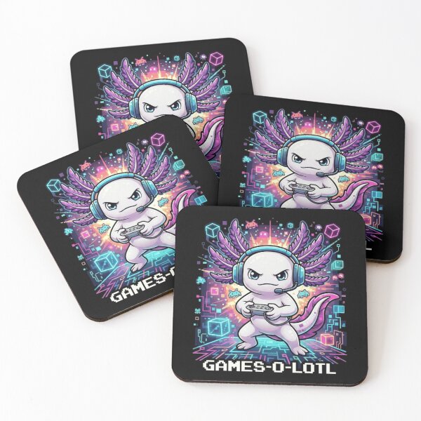Item preview, Gamer Axolotl Games O Lotl Neon Arcade Gaming Character designed and sold by MiALopezArt.
