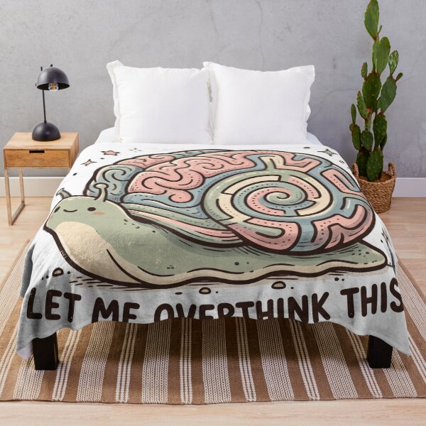 Item preview, Let Me Overthink This Funny Retro Snail Mental Health designed and sold by NewYorkColours.
