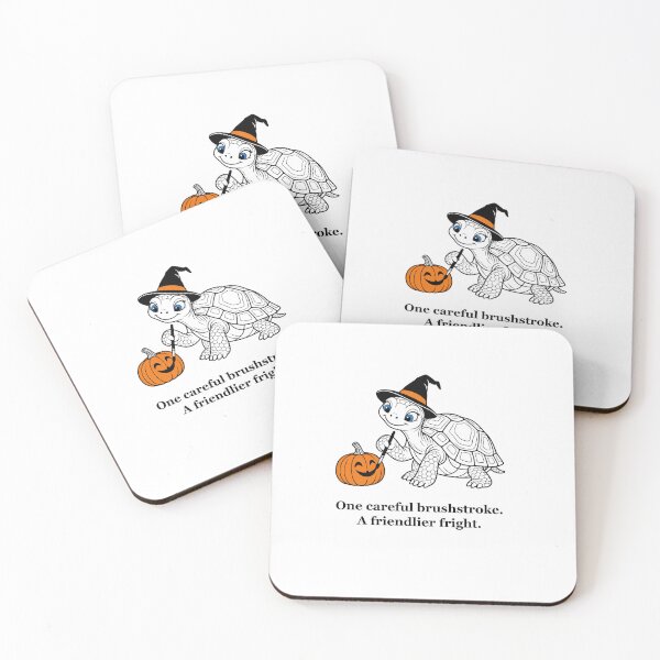 Item preview, Halloween Turtle Painting a Friendly Pumpkin Face designed and sold by Soft Paws Sketches.