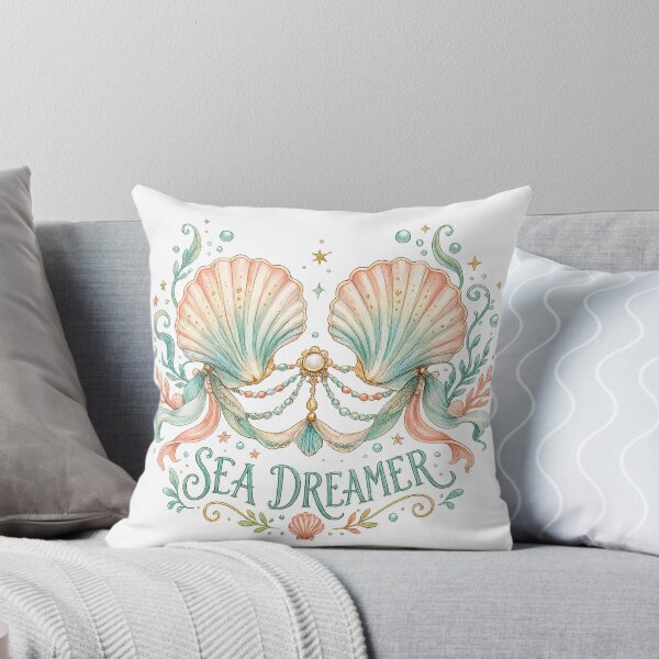 Item preview, Sea Dreamer Pastel Seashells Pearls Mermaidcore Ocean Aesthetic Art designed and sold by inkoutninja.
