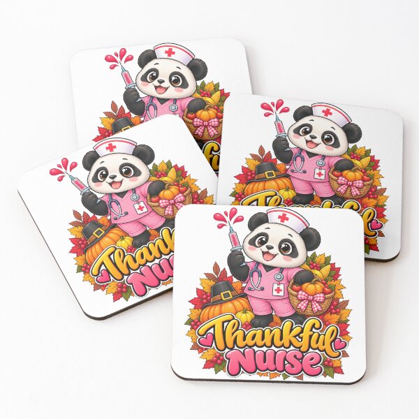 Item preview, panda Thankful Nurse Nursing Fall Thanksgiving designed and sold by QuiteOrbit.
