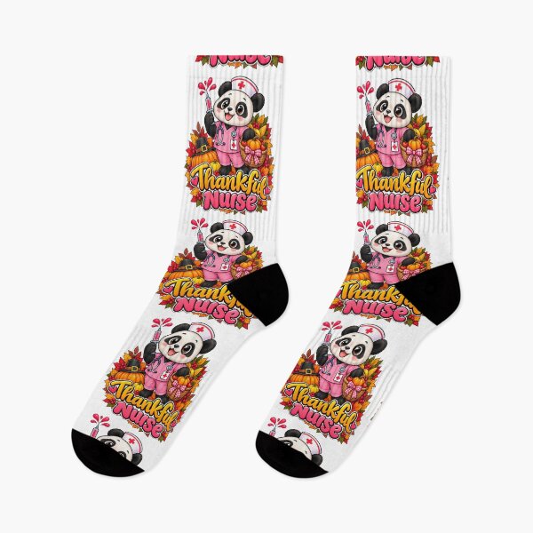 Item preview, panda Thankful Nurse Nursing Fall Thanksgiving designed and sold by QuiteOrbit.