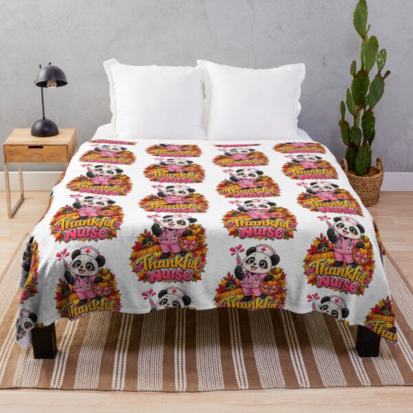 Item preview, panda Thankful Nurse Nursing Fall Thanksgiving designed and sold by QuiteOrbit.
