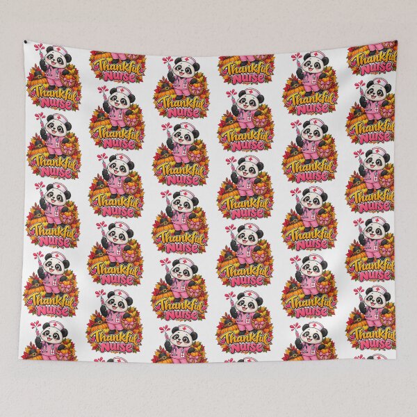 Item preview, panda Thankful Nurse Nursing Fall Thanksgiving designed and sold by QuiteOrbit.
