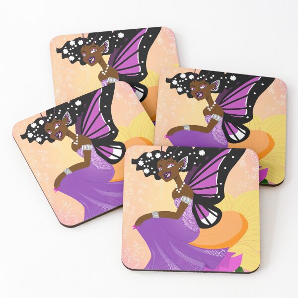 Item preview, Black Butterfly Fairy Girl On Flower designed and sold by PopArt-Pixel.