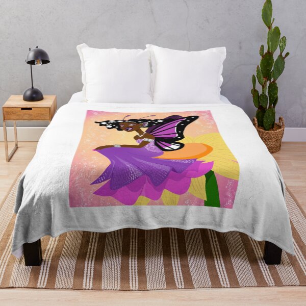 Item preview, Black Butterfly Fairy Girl On Flower designed and sold by PopArt-Pixel.