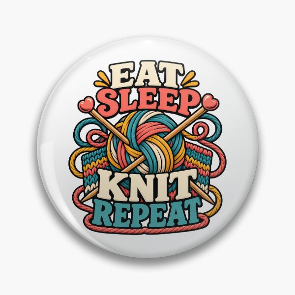 Item preview, Eat Sleep Knit Repeat Yarn Knitting Crochet Craft Lover designed and sold by Photo-Sphere101.