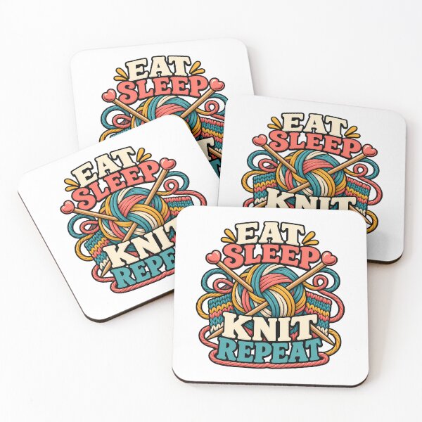 Item preview, Eat Sleep Knit Repeat Yarn Knitting Crochet Craft Lover designed and sold by Photo-Sphere101.
