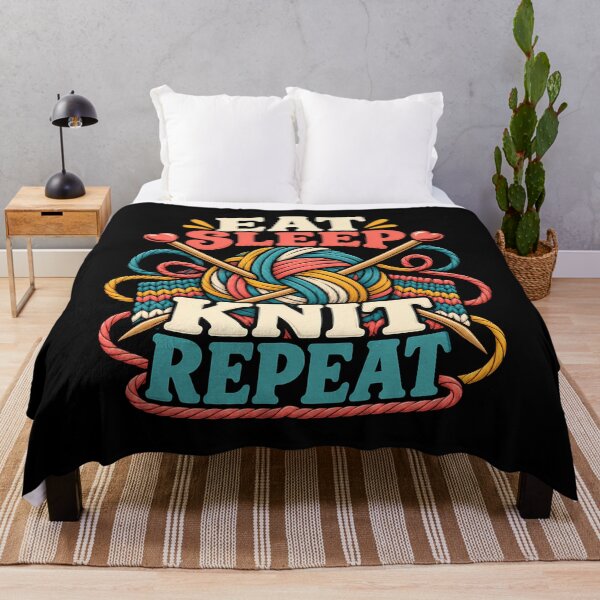Item preview, Eat Sleep Knit Repeat Yarn Knitting Crochet Craft Lover designed and sold by Photo-Sphere101.