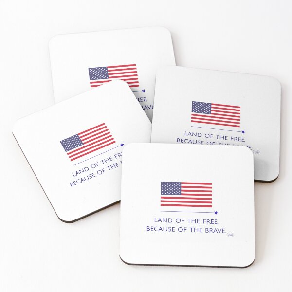 Item preview, Land of the Free Because of the Brave - white designed and sold by ArtByMEDesigns.