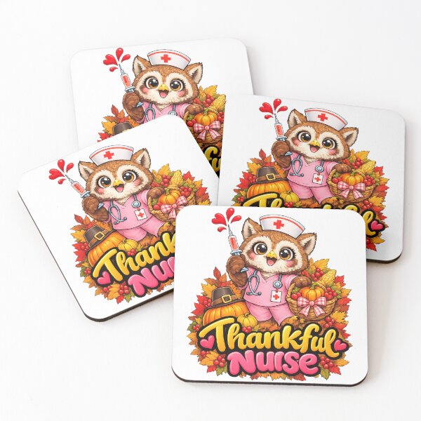 Item preview, owl Thankful Nurse Nursing Fall Thanksgiving designed and sold by QuiteOrbit.