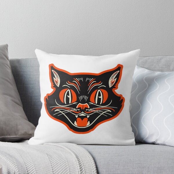 Item preview, Ctkr Studio Retro Style Vintage Inspired Halloween Angry Black Cat Growling Face designed and sold by mock-pazlia.