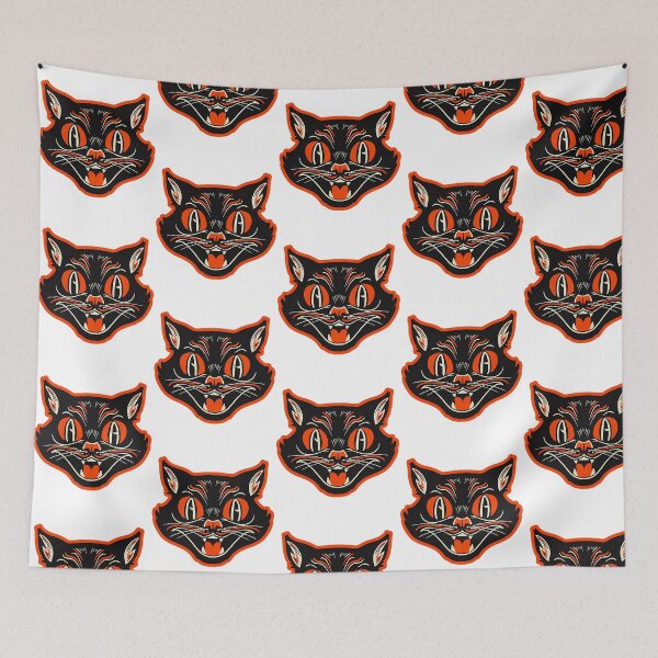 Item preview, Ctkr Studio Retro Style Vintage Inspired Halloween Angry Black Cat Growling Face designed and sold by mock-pazlia.