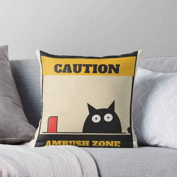 Item preview, Caution Ambush Zone Watch Your Ankles Cat designed and sold by somebasic.