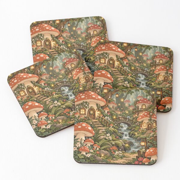 Item preview, Enchanted Mushroom Forest – Magical Cottagecore Woodland Village designed and sold by RJACreative.