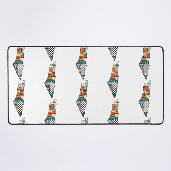 Item preview, I Love Palestine My Homeland Palestinian Map With Kufiya Hatta Pattern And Most Sacred Cites -Wht designed and sold by mock-pazlia.