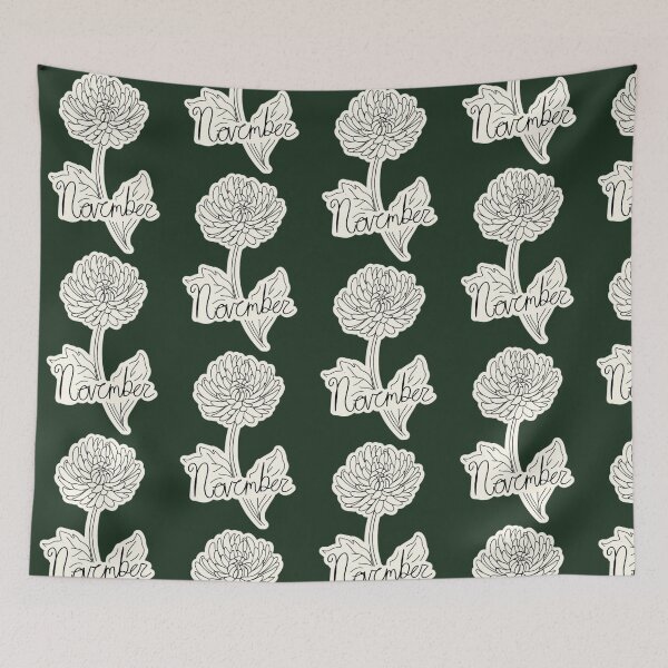 Item preview, November Birth Flower Line Art Oversized T-Shirt designed and sold by ONTCdesign.