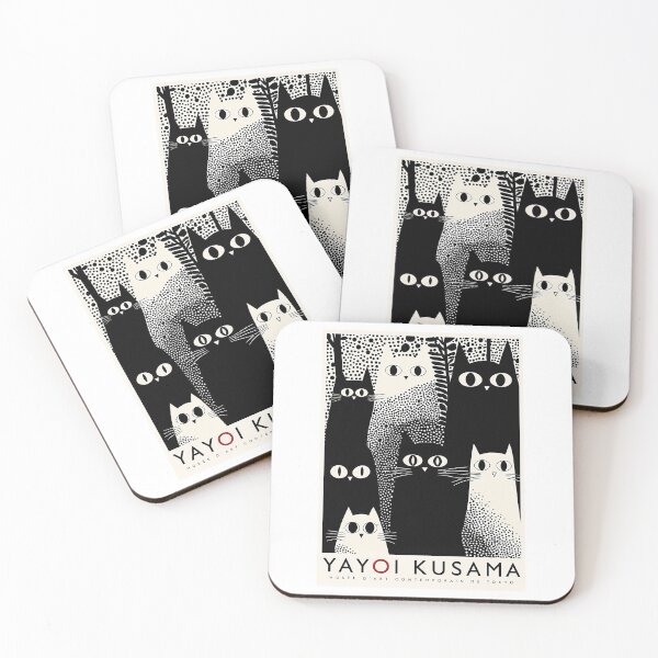 Item preview, Yayoi Kusama Black White Cats Poster - Polka Dot Feline Wall Art Print Tokyo Contemporary Museum Decor designed and sold by mock-pazlia.