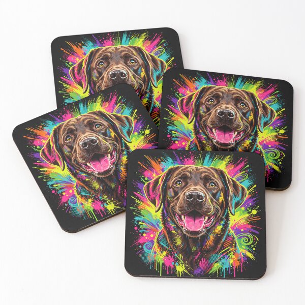 Item preview, Colorful Chocolate Labrador Retriever Dog designed and sold by csforest.