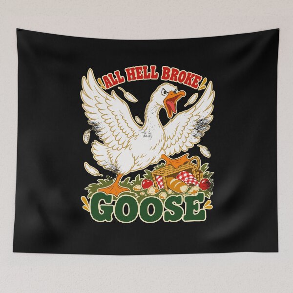 Item preview, All Hell Broke Goose Angry Goose Chaos Pun designed and sold by danielliamgill.