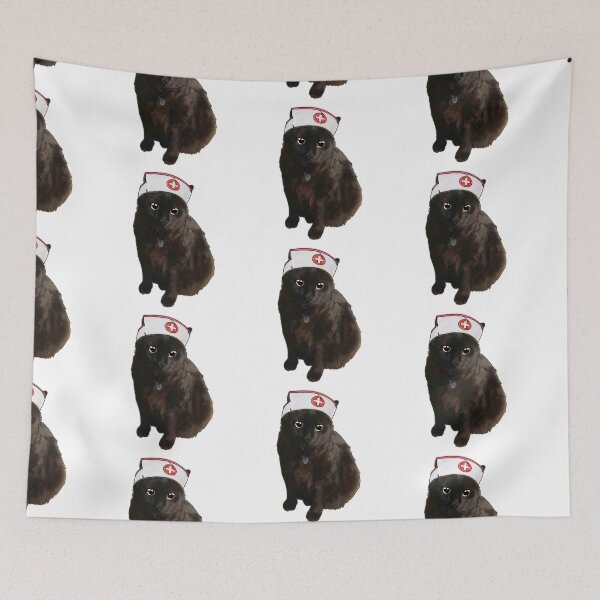 Item preview, Ninja the Cat in nurse hat  – animalzinhats designed and sold by Ashley’sAnimalz.