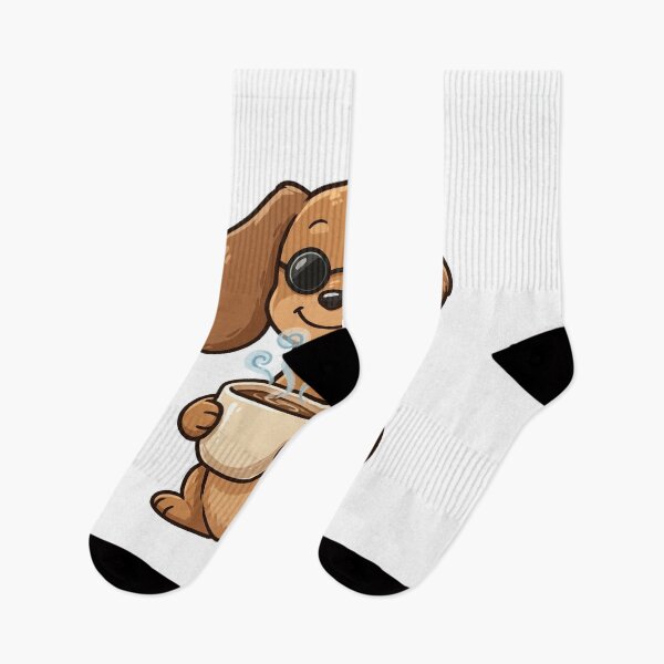Item preview, Funny Dachshund Coffee Lover - Wiener Dog with Sunglasses designed and sold by LongDogPrintsCo.