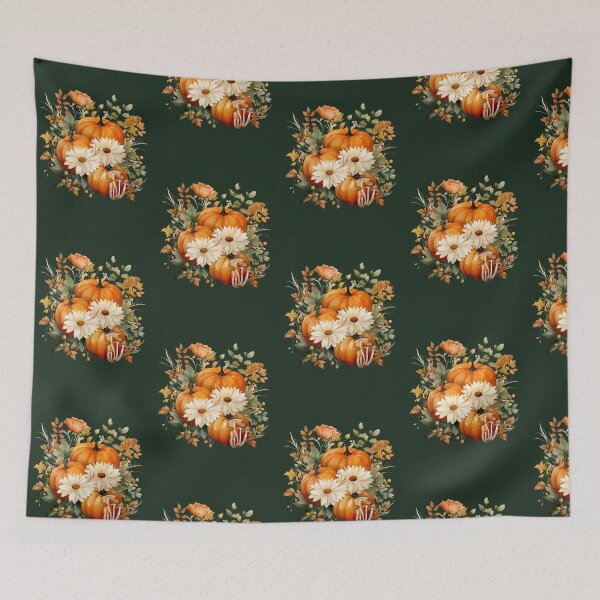 Item preview, Pumpkins, Autumn Flowers and Leaves Oversized T-Shirt designed and sold by MarbetVillage.