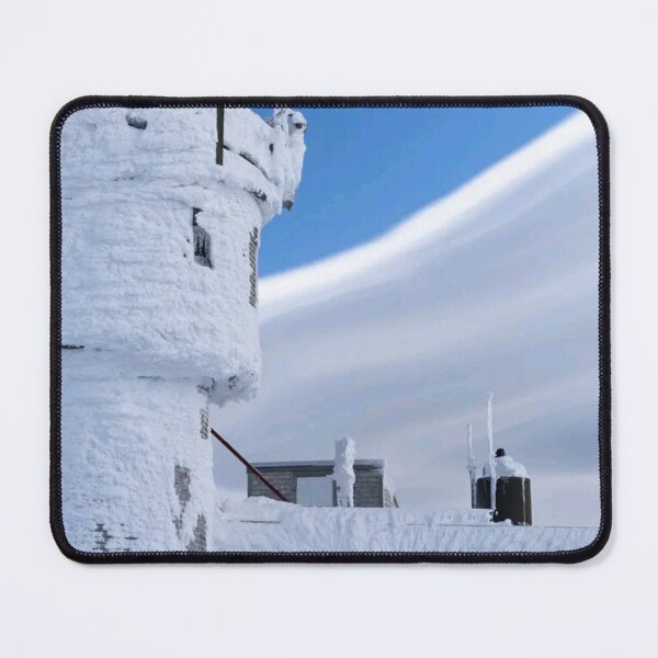 Item preview, frozen observatory ice covered building snow covered tower frozen weather station extreme winter icy architecture mountain observatory snow and ice frozen tower winter photography designed and sold by The Happiness Market .