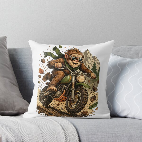 Item preview, Bigfoot Motorcycle Adventure Funny Sasquatch Biker Mountain Trail Art designed and sold by inkoutninja.