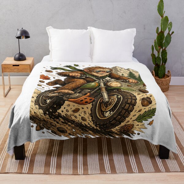 Item preview, Bigfoot Motorcycle Adventure Funny Sasquatch Biker Mountain Trail Art designed and sold by inkoutninja.