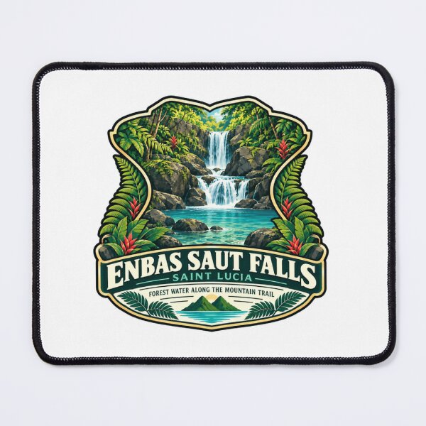 Item preview, Enbas Saut Falls Saint Lucia Forest Water Along The Mountain Trail Travel Adventure Hiking Waterfall designed and sold by Simsimah26Parks.
