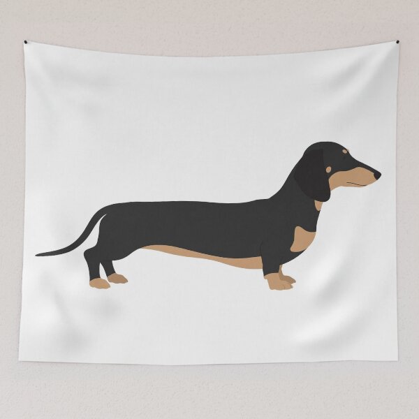 Item preview, Minimalist Dachshund Line Art - Black and Tan Long Dog designed and sold by LongDogPrintsCo.