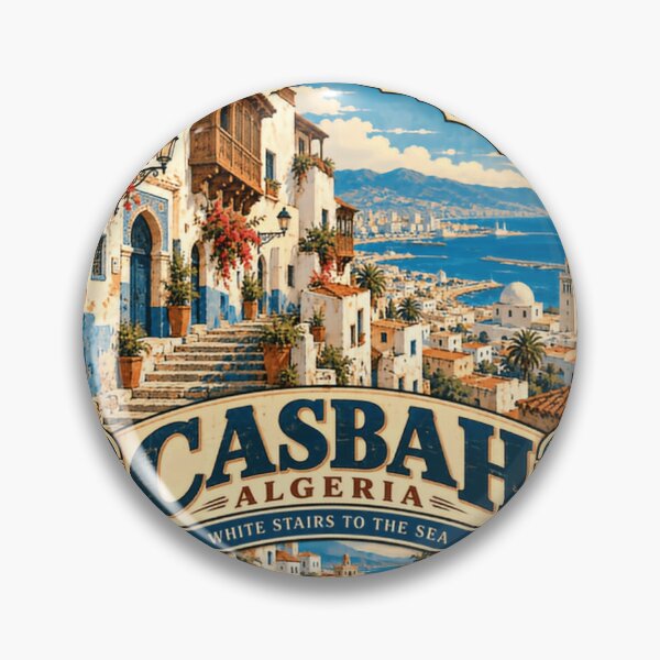 Item preview, Casbah Algeria White Stairs To The Sea Algerian Travel Souvenir Destination designed and sold by AncientClouds25.
