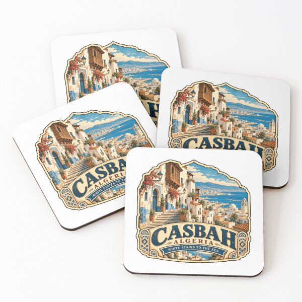Item preview, Casbah Algeria White Stairs To The Sea Algerian Travel Souvenir Destination designed and sold by AncientClouds25.