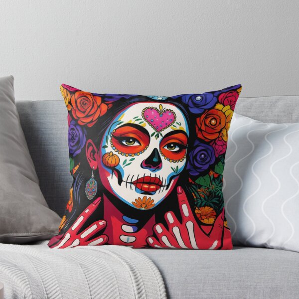 Item preview, Day of the Dead Catrina - Vibrant Sugar Skull Portrait designed and sold by BlueBerry45.