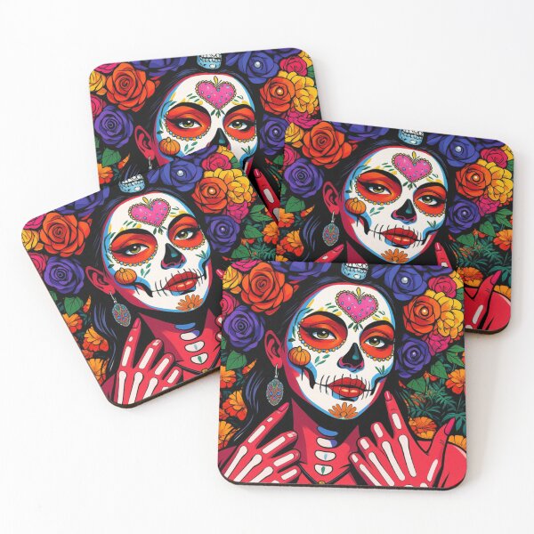 Item preview, Day of the Dead Catrina - Vibrant Sugar Skull Portrait designed and sold by BlueBerry45.