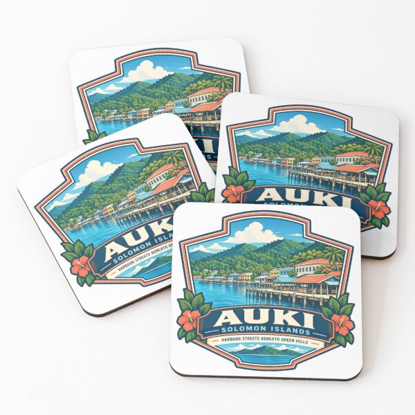 Item preview, Auki Solomon Islands Harbour Streets Beneath Green Hills Travel Destination Island Explorer designed and sold by Simsimah26Parks.