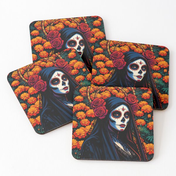 Item preview, Gothic Catrina Goddess - Golden Halo Sugar Skull designed and sold by BlueBerry45.