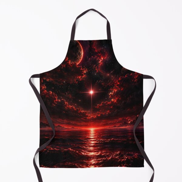 Item preview, Crimson Cosmic Ocean Red Space Sunset Seascape Art designed and sold by Virtuoussignal.