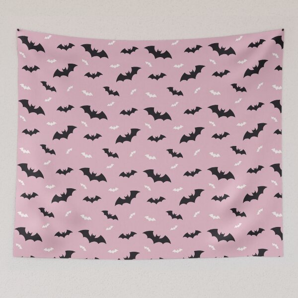 Item preview, Pink Halloween Bat Pattern Black White Bats designed and sold by caladayart.