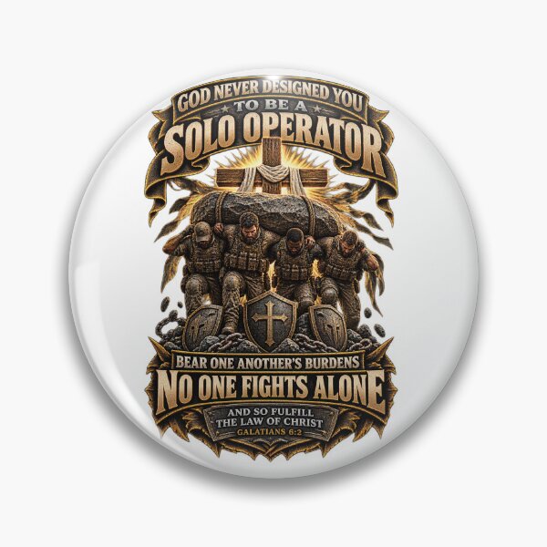 Item preview, No One Fights Alone Galatians 6 2 Christian Brotherhood T-Shirt designed and sold by Sentinel-Init.