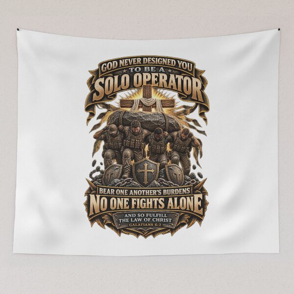 Item preview, No One Fights Alone Galatians 6 2 Christian Brotherhood T-Shirt designed and sold by Sentinel-Init.