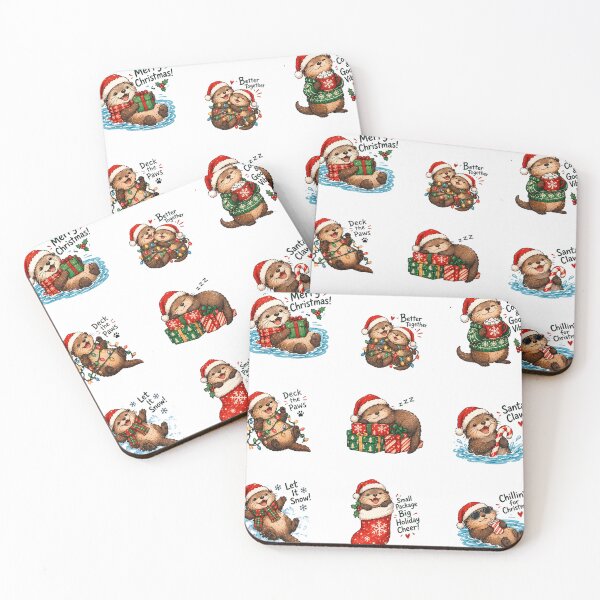 Item preview, Christmas Otters Cute Holiday Animal Sticker Pack designed and sold by francous03.