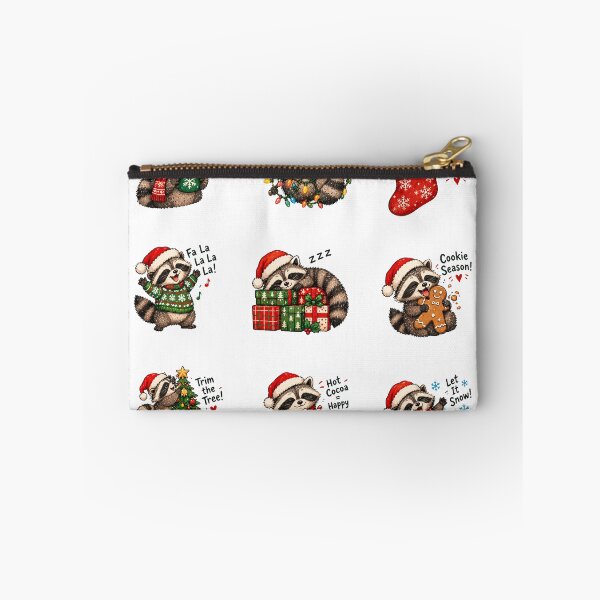 Item preview, Paquete de pegatinas de mapaches navideños, adorables y festivos, con temática de animales del bosque. designed and sold by francous03.