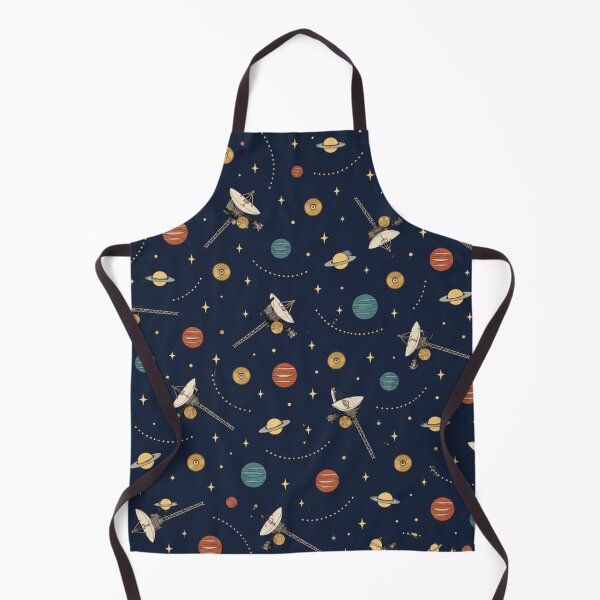 Item preview, Voyager Spacecraft Pattern | 1970s Deep Space Probes, Golden Records and Ringed Planets on Navy designed and sold by NominalSystems.