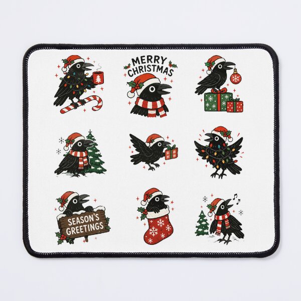 Item preview, Christmas Santa Crow Funny Festive Bird Holiday Sticker Pack designed and sold by francous03.