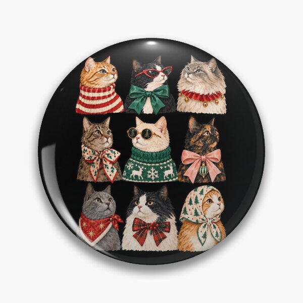 Item preview, Nine Christmas Cats with Festive Winter Accessories designed and sold by BancaJone.