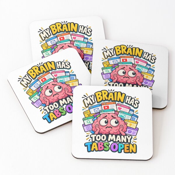 Item preview, My Brain Has Too Many Tabs Open Funny Overthinking Brain designed and sold by MinimalMotif.