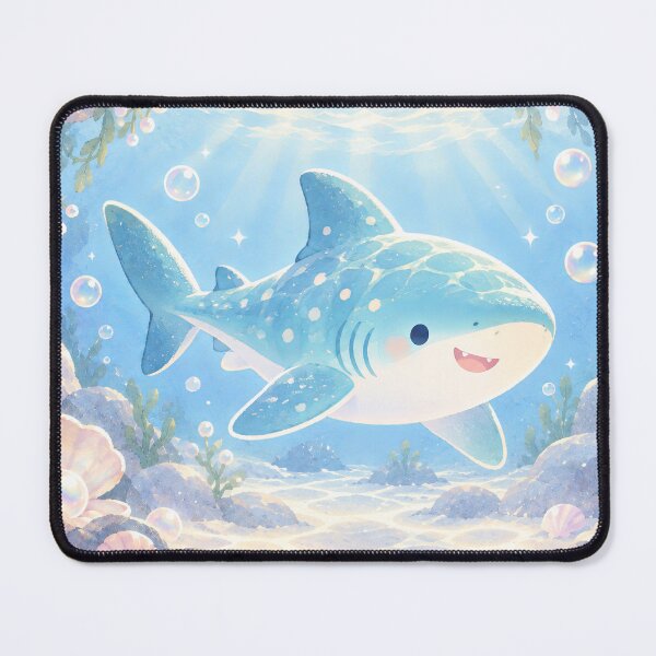 Item preview, Turquoise Shark With Cream Spots in a Pearly Grotto designed and sold by AshiraCreations.