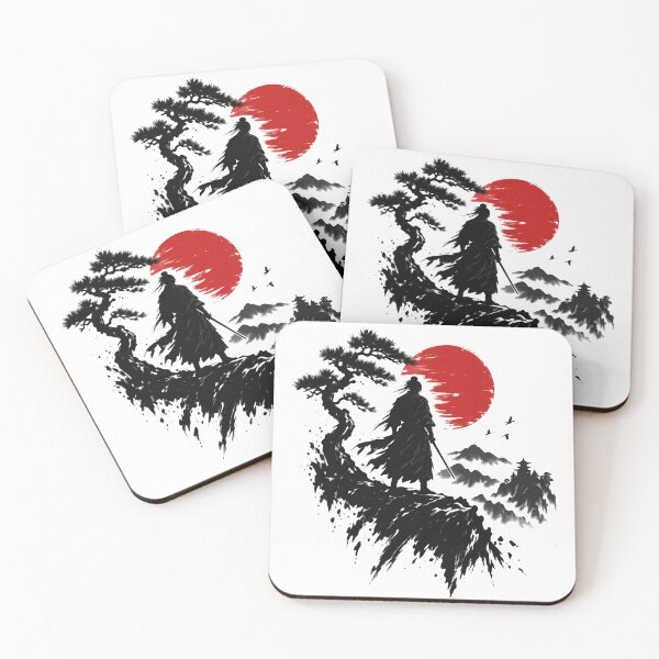 Item preview, Samurai Under the Red Sun Sumi-e Ink Art designed and sold by codex401.